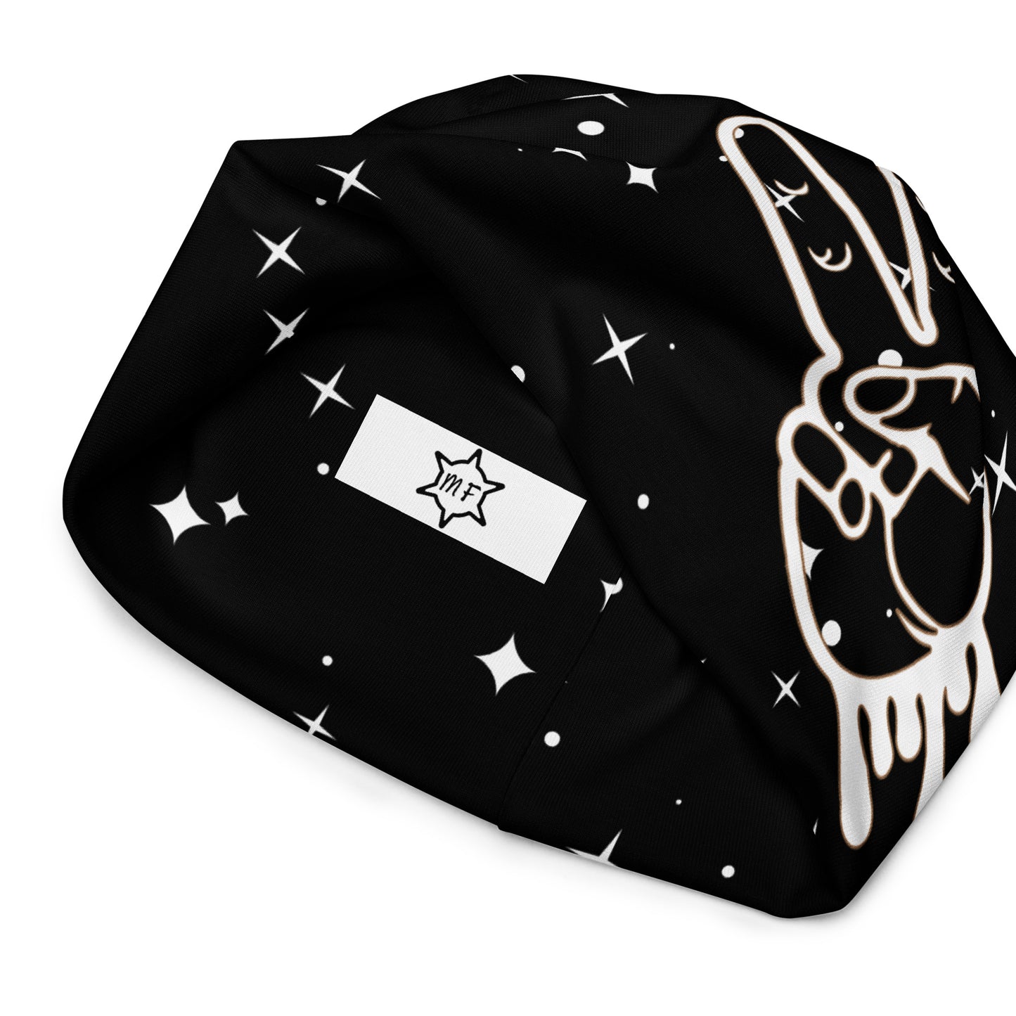 MFShift Beanie with Starlight Dripping Peace Sign Design - Cozy, Stylish, and Inspirational