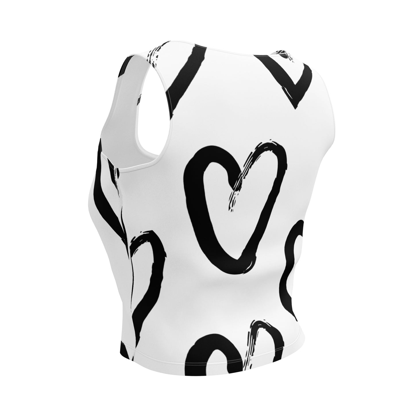 MFShift Women’s Heart Print Crop Top - All-Over Design