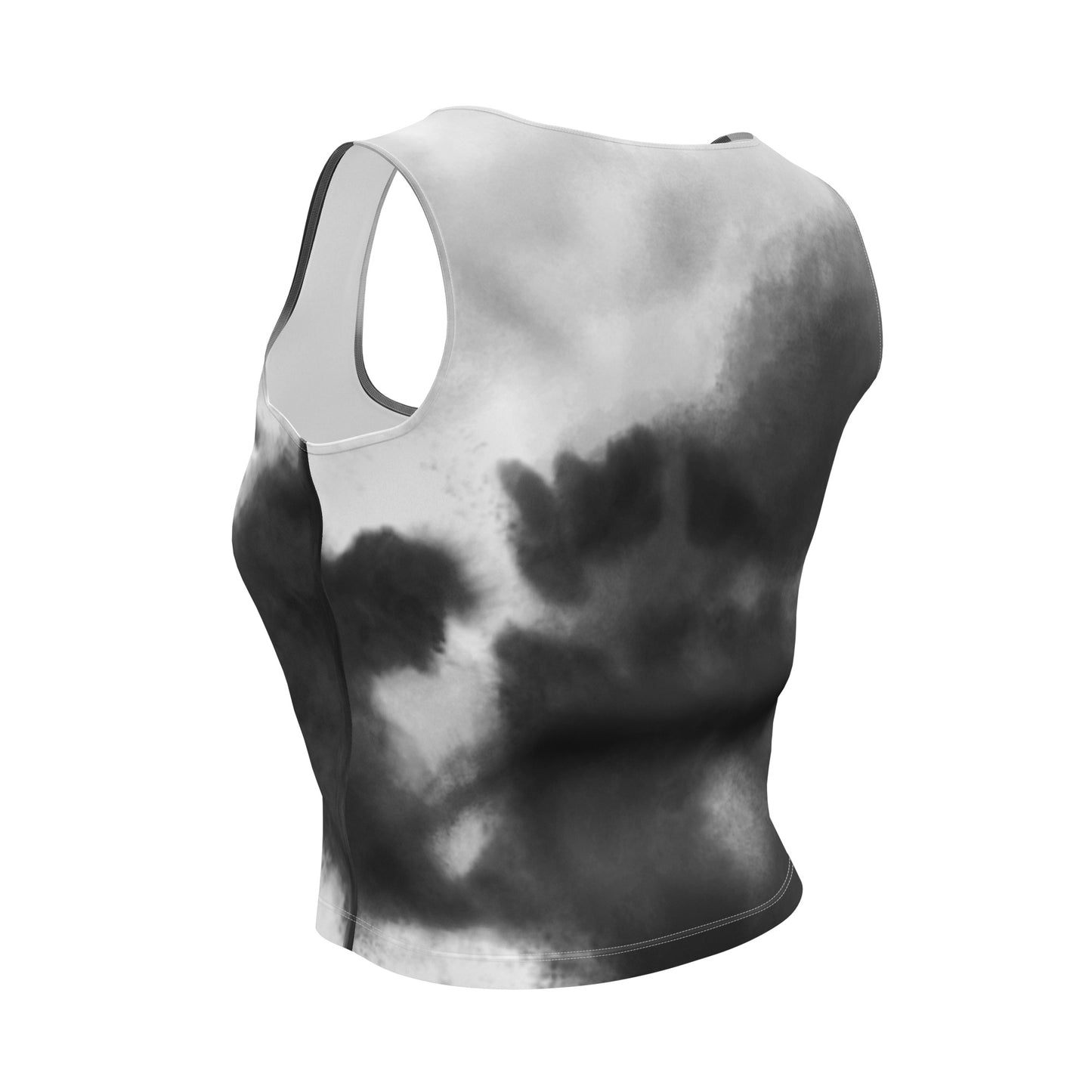 MFShift Women's Black Watercolor Crop Top - Mindfully Elevate Your Style