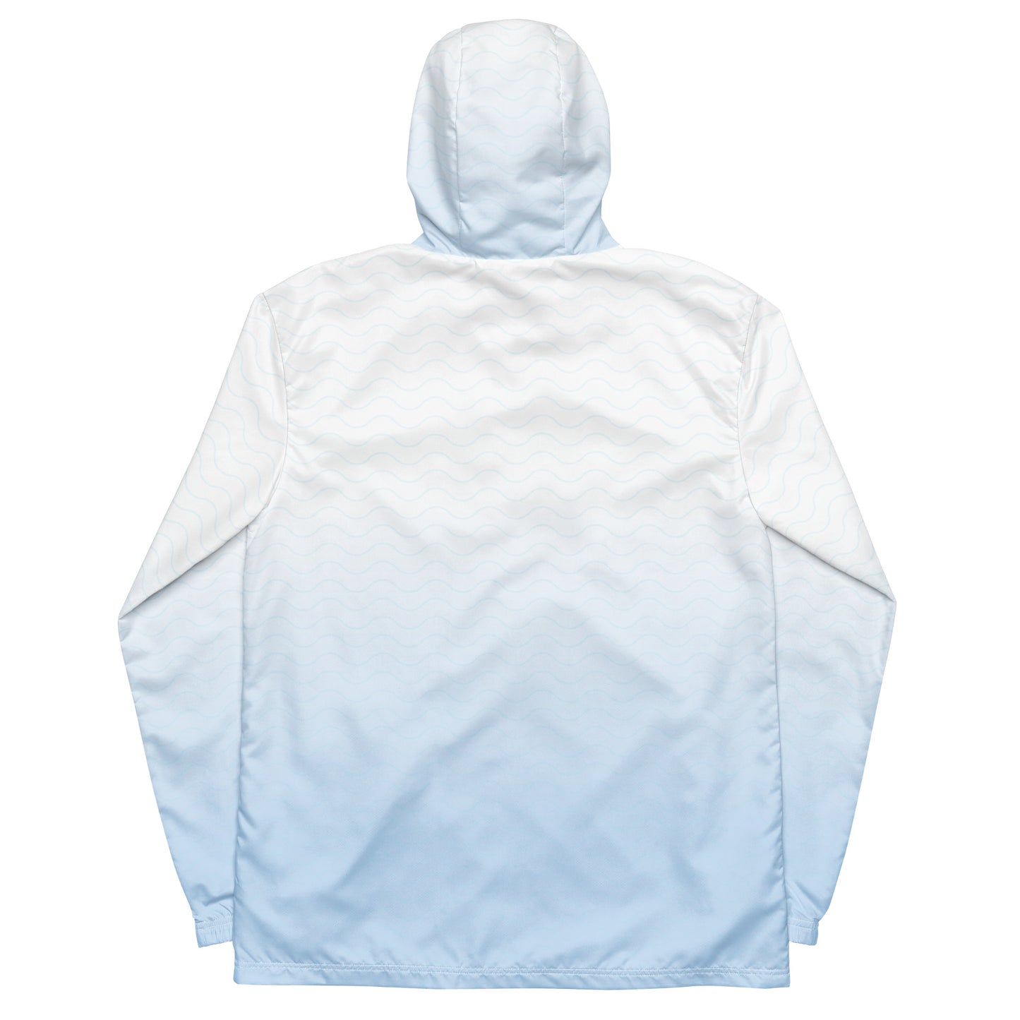 MFShift Men's Windbreaker - Blue Wavy Gradient Design