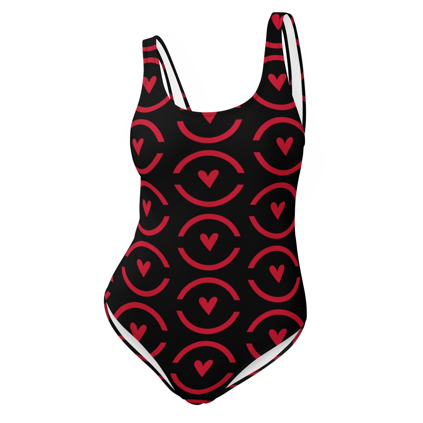 MFShift One-Piece Swimsuit - Rn'bow of Love Heart Design for All Figures