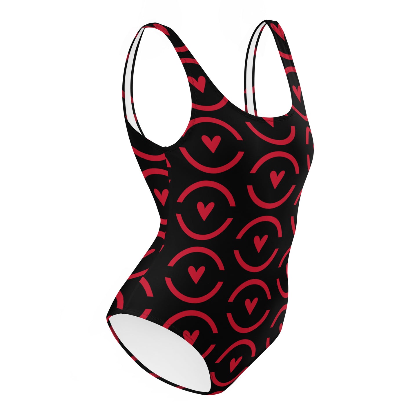 MFShift One-Piece Swimsuit - Rn'bow of Love Heart Design for All Figures
