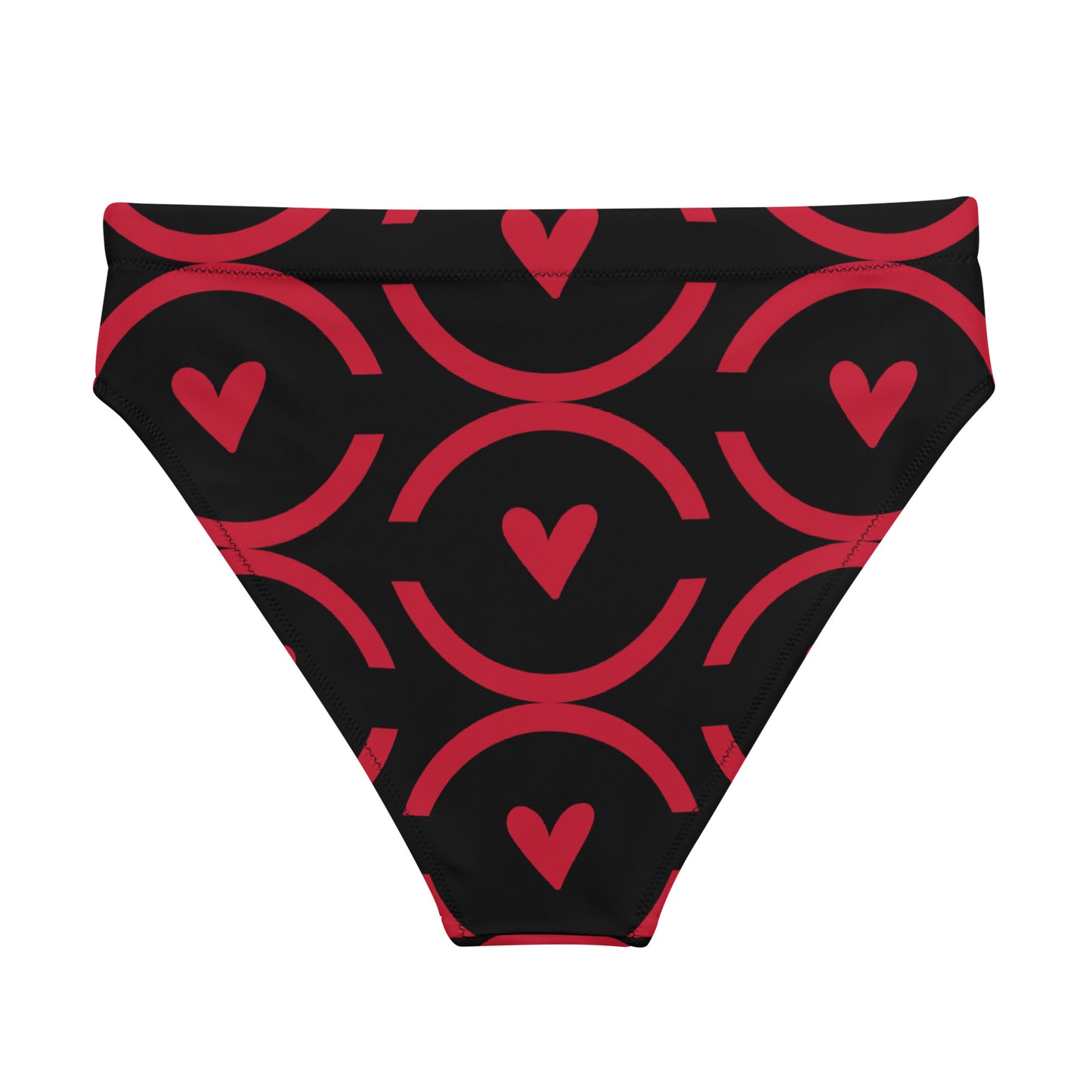 MFShift High-Waisted Bikini Bottom - Rn'bow of Love Heart Design for Stylish Comfort