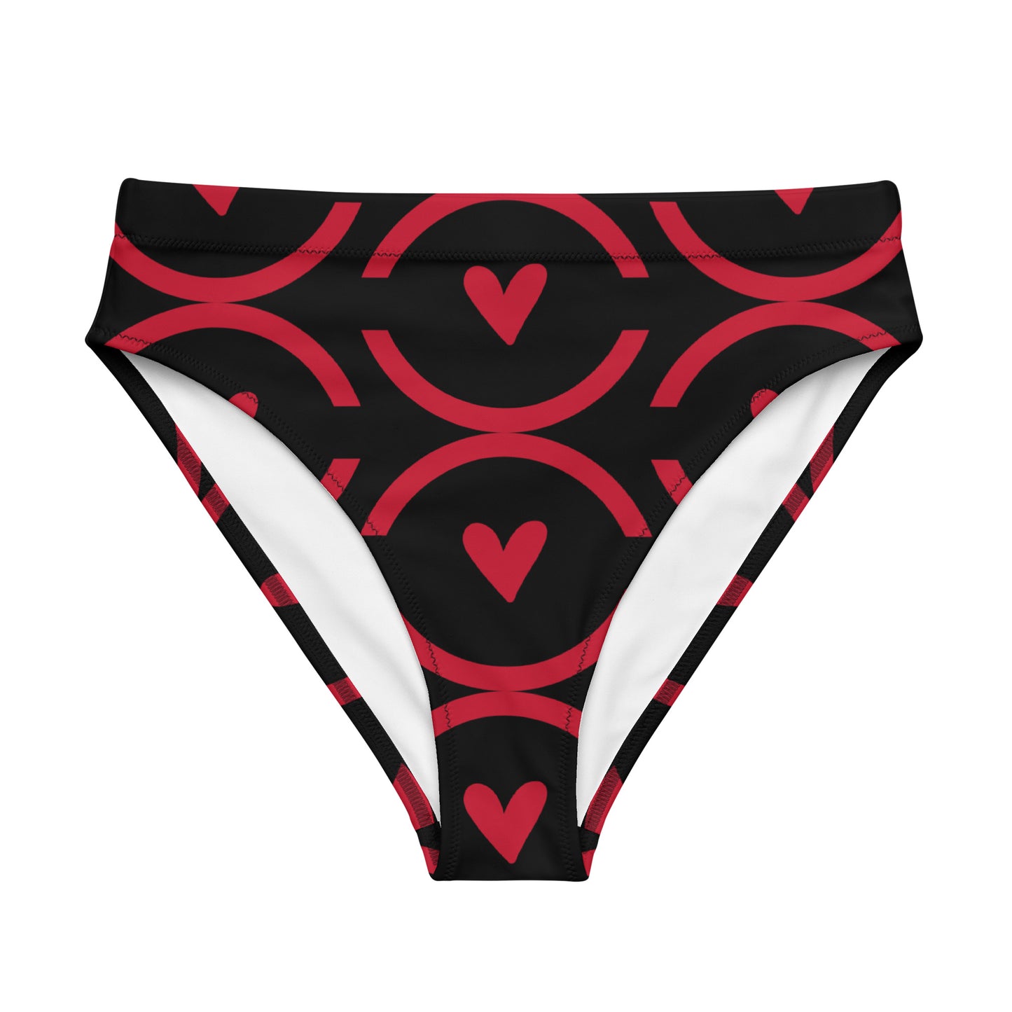 MFShift High-Waisted Bikini Bottom - Rn'bow of Love Heart Design for Stylish Comfort