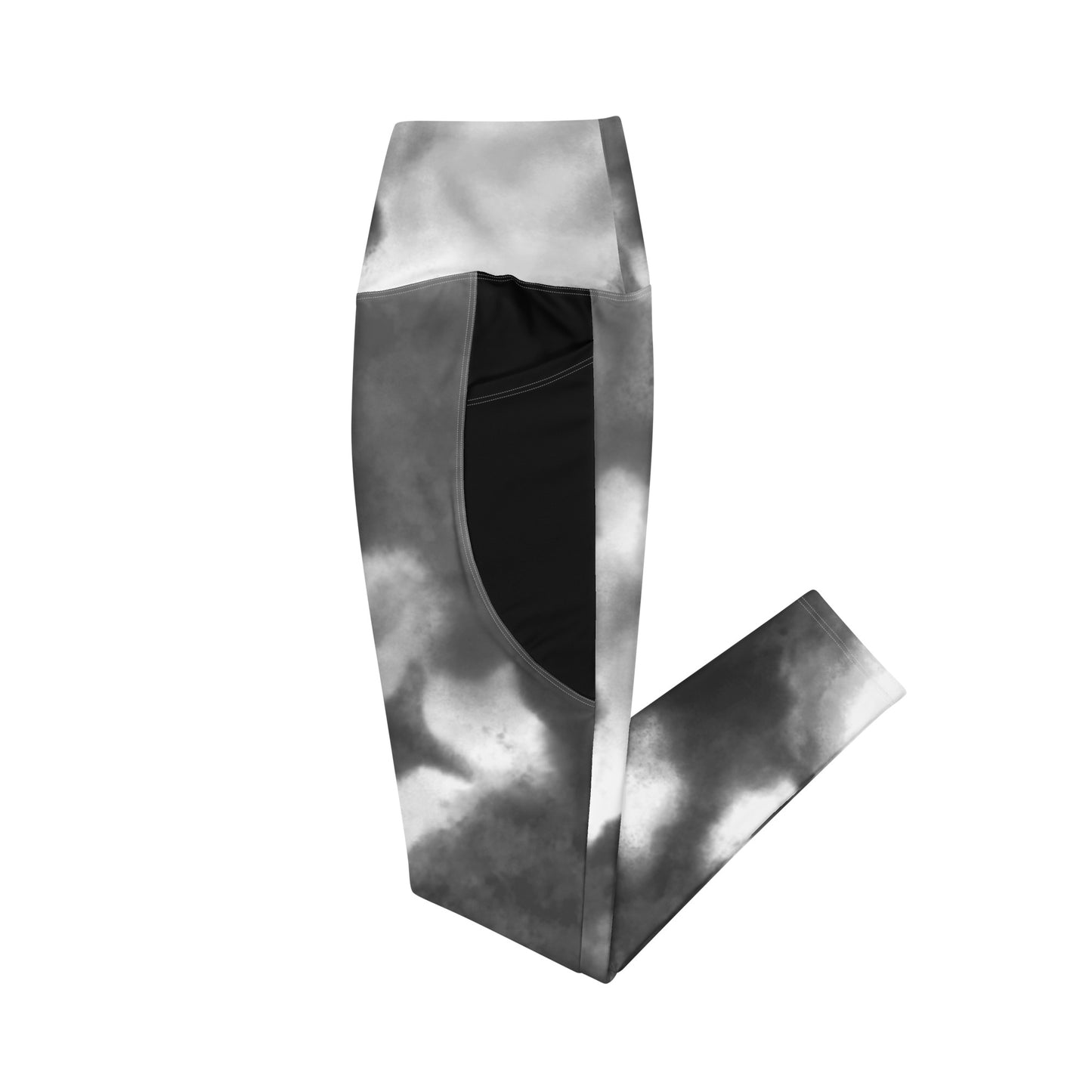 MFShift Women's Pocket Leggings - Black Watercolor with 'Rn'bow of Love'