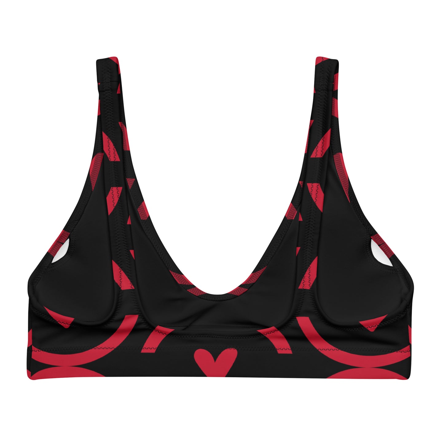 MFShift Padded Bikini Top - Rn'bow of Love Heart Design for Trendy Summer Adventures