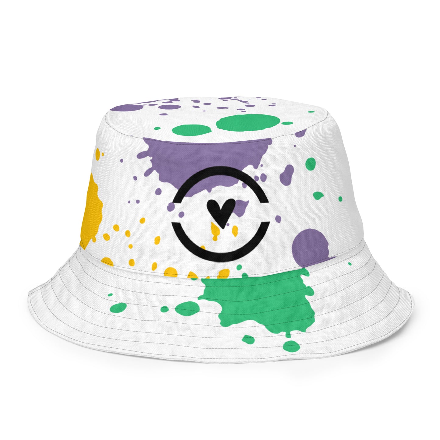 MFShift Reversible Bucket Hat - Paint Splatter & Rainbow of Love Design