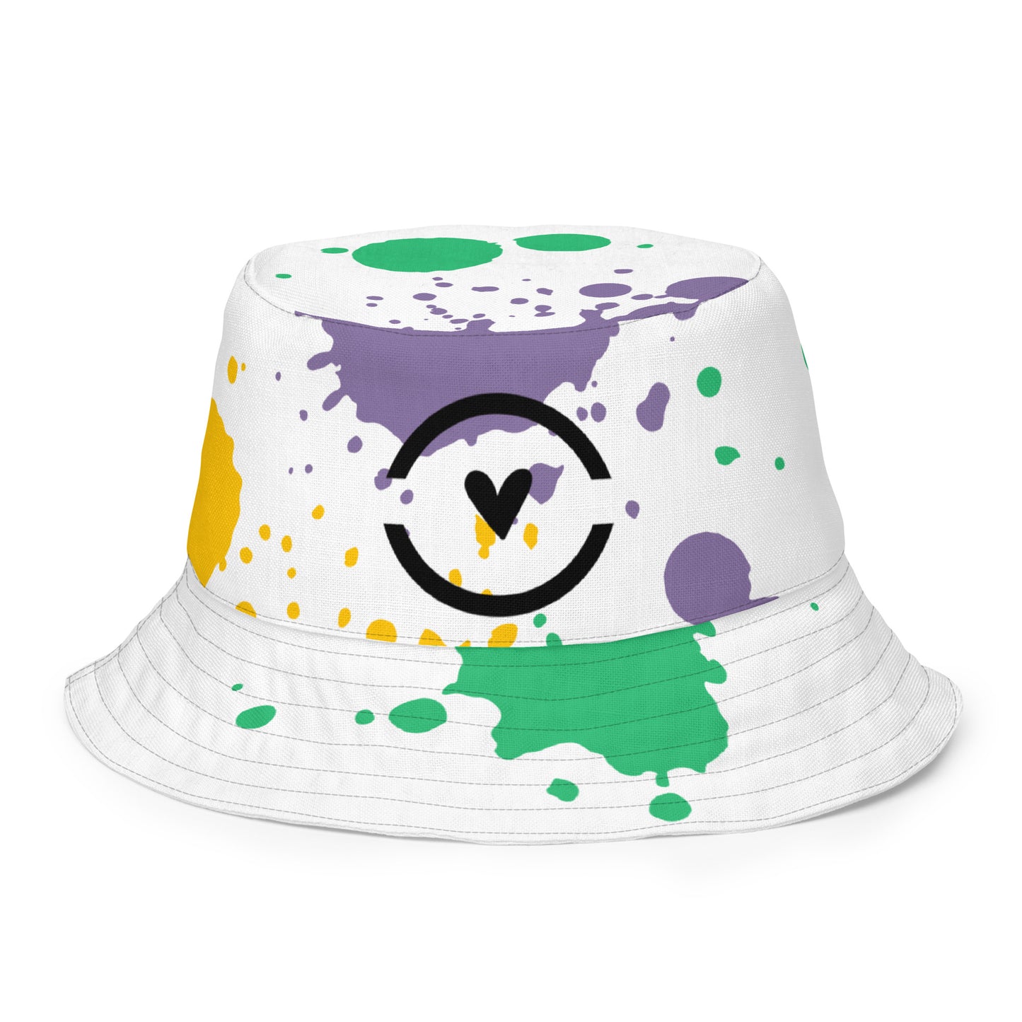 MFShift Reversible Bucket Hat - Paint Splatter & Rainbow of Love Design