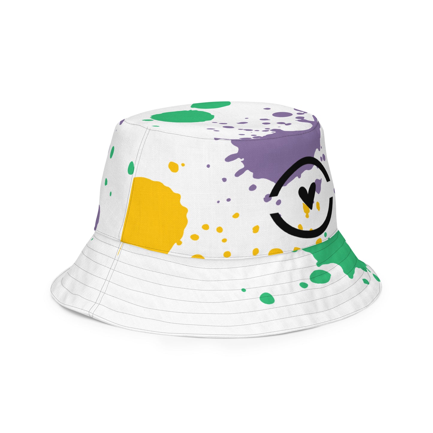 MFShift Reversible Bucket Hat - Paint Splatter & Rainbow of Love Design