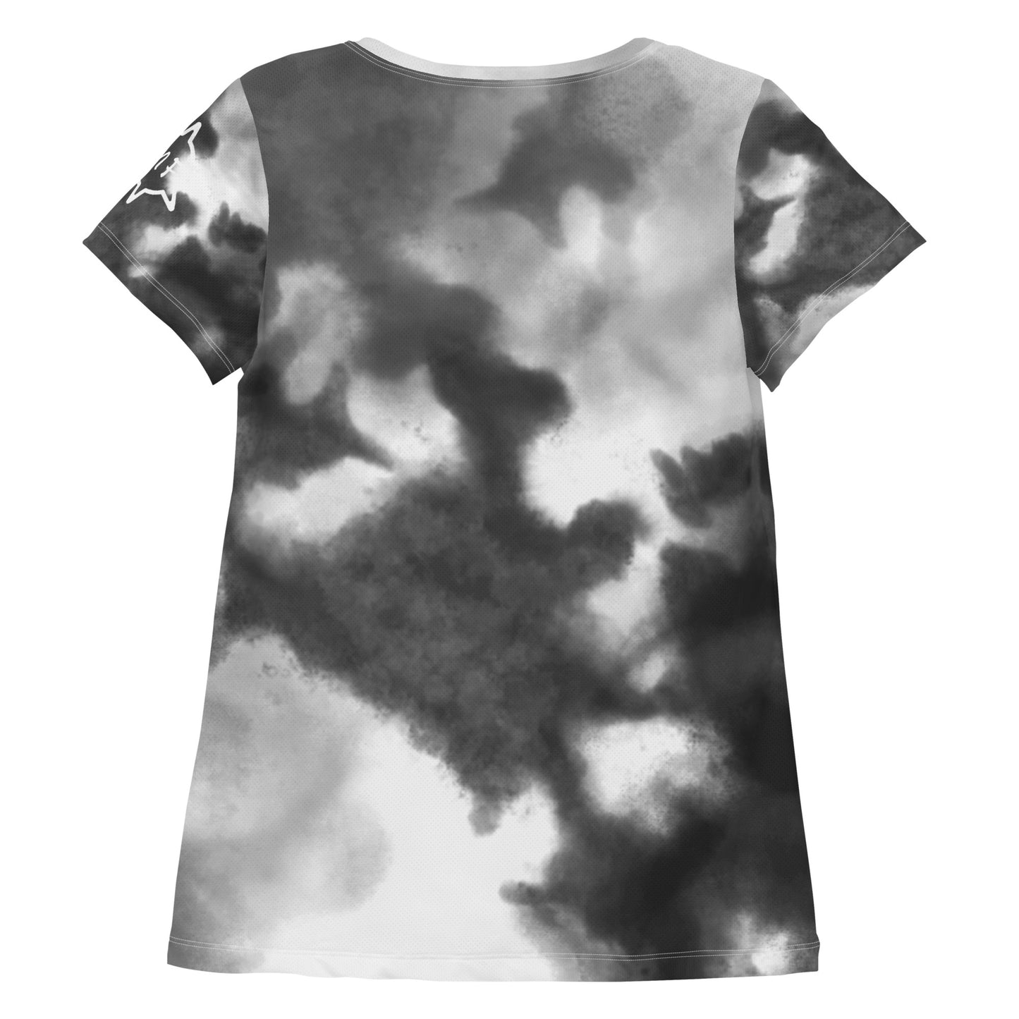 MFShift Women's Athletic T-Shirt - Black Watercolor Artistry