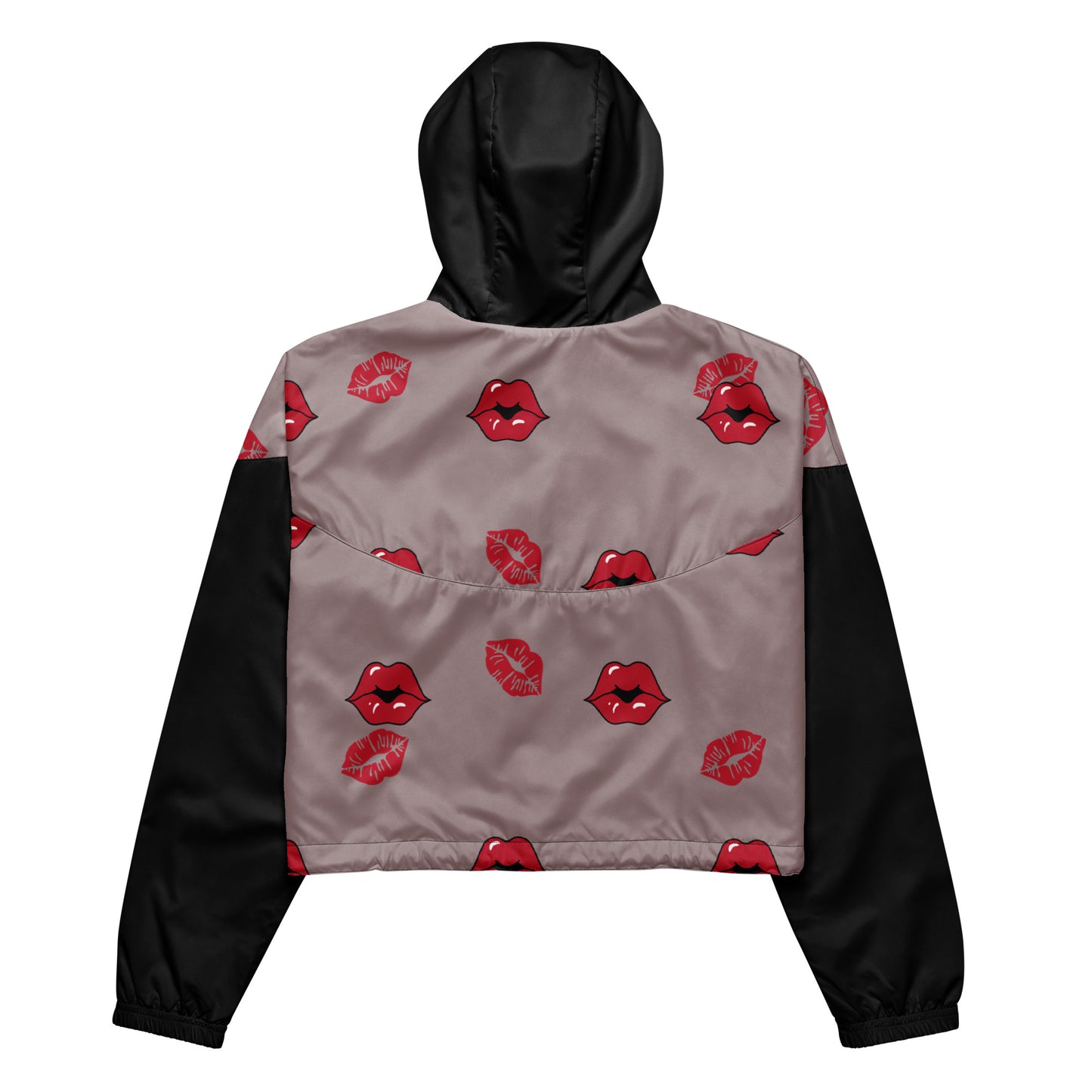 MFShift Women’s Kissing Lips Cropped Windbreaker: Kiss the Wind in Style!