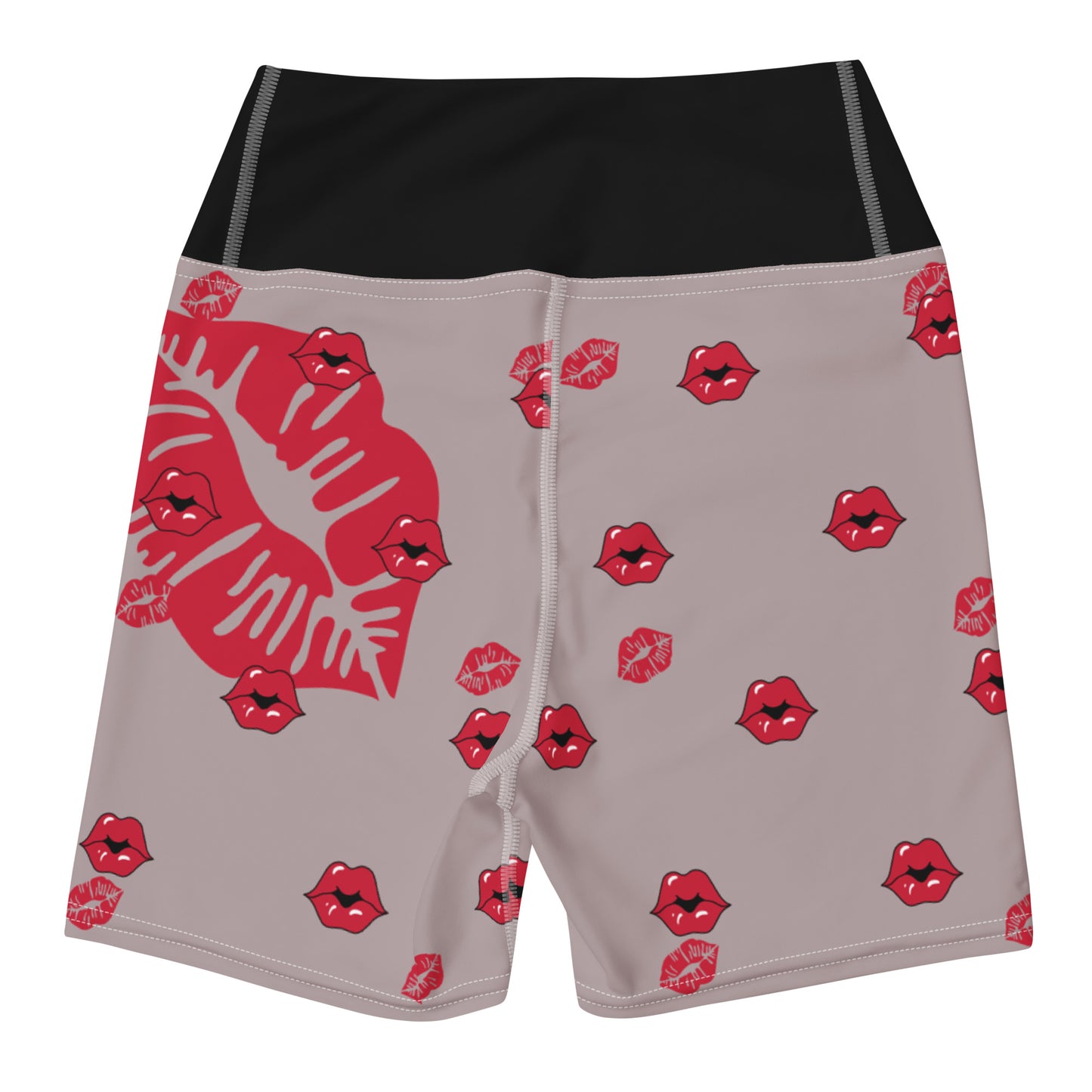 MFShift Kissing Lips Yoga Shorts: Stretch, Sweat, and Pucker Up!