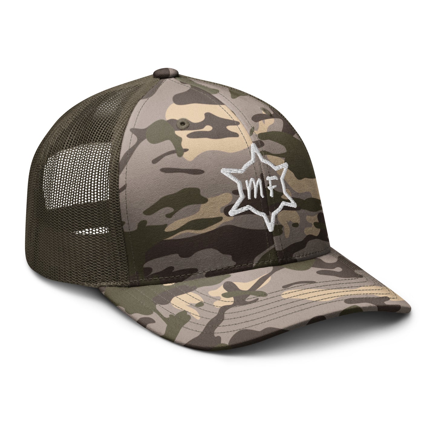 MFShift Camo Trucker Hat: Blend into Style! (camo olive)