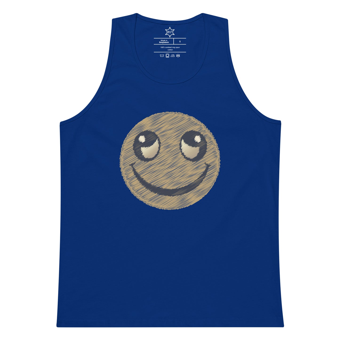 MFShift Men’s Premium Smiley Face Tank Top – Elevate Your Vibe with Ultimate Comfort (navy)