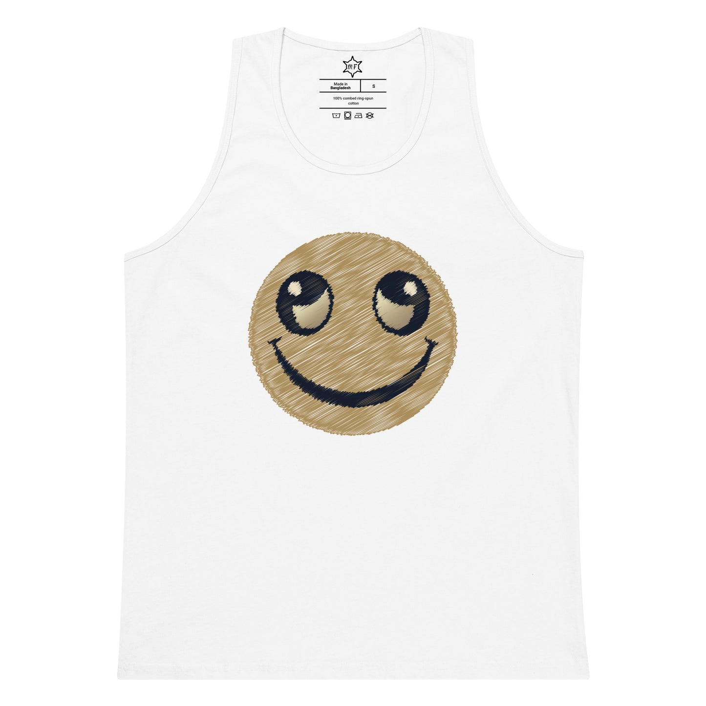MFShift Men’s Premium Smiley Face Tank Top – Elevate Your Vibe with Ultimate Comfort (black)