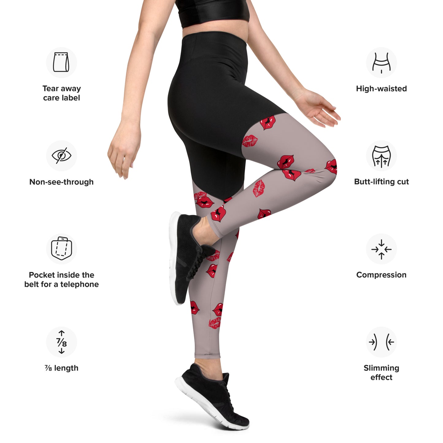 MFShift Kiss of Power Sports Leggings: Embrace Your Active Chic!