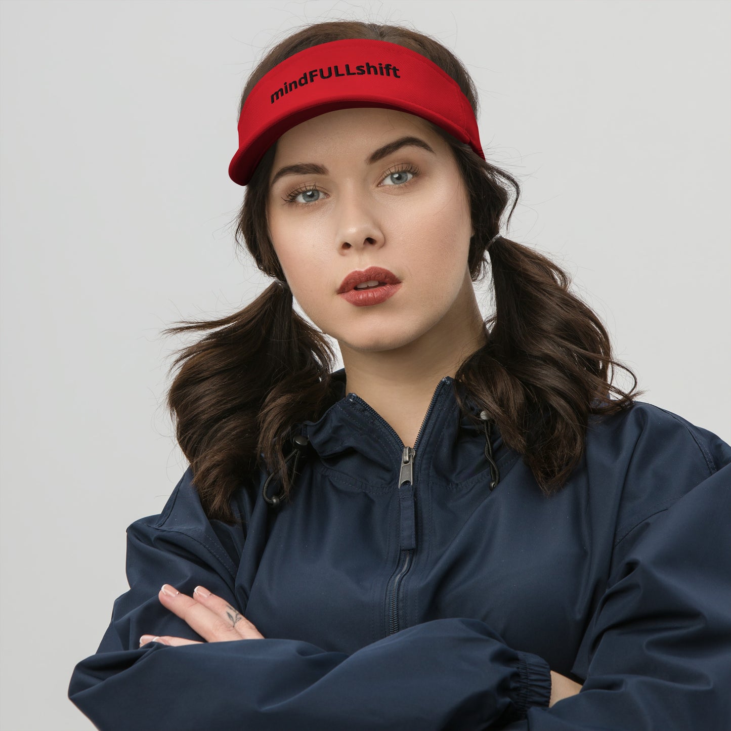MFShift Embroidered Visor - Mindfully Shift Your Style and Mindset (red)