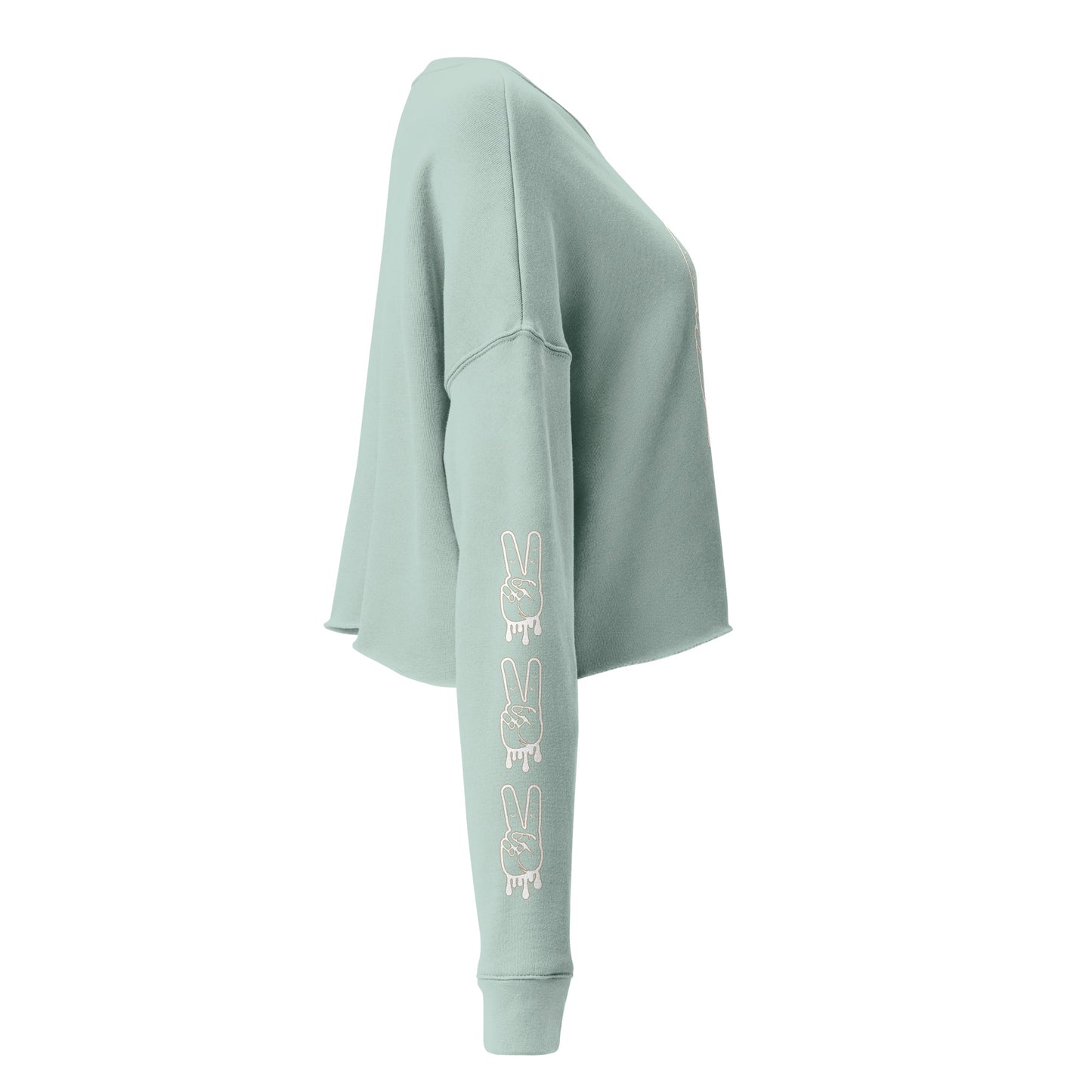 MFShift Dripping Peace Sign Crop Sweatshirt – Elevate Your Style with Comfort (mauve)