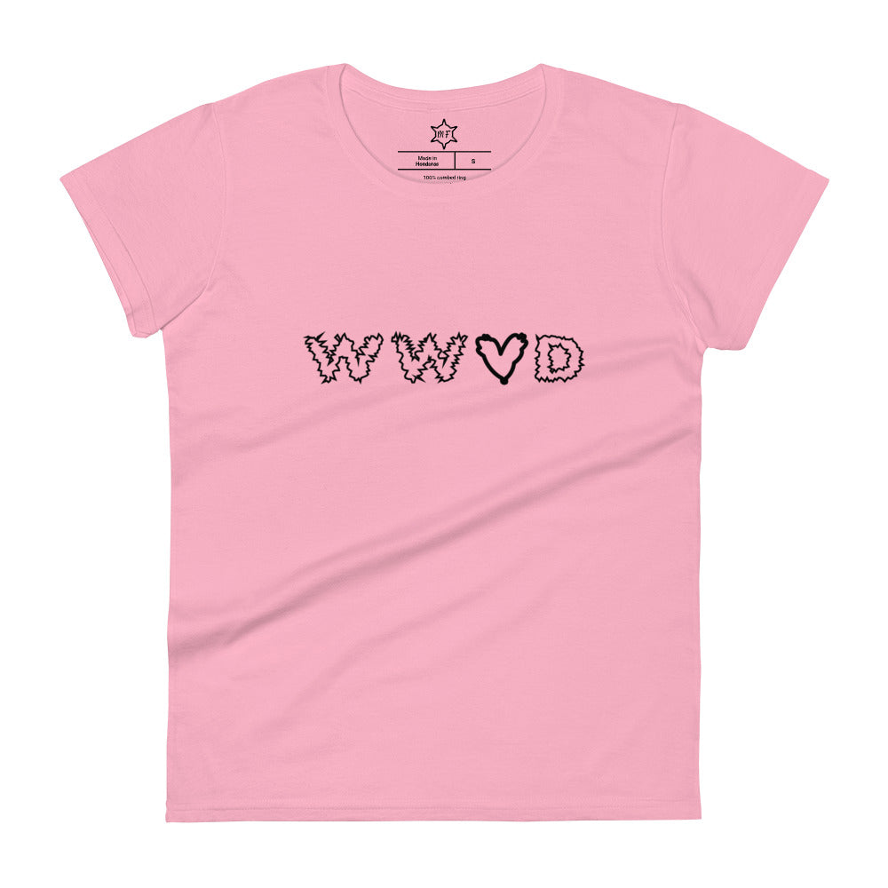 MFShift Women's Short Sleeve T-Shirt - 'W W Love D' (white)