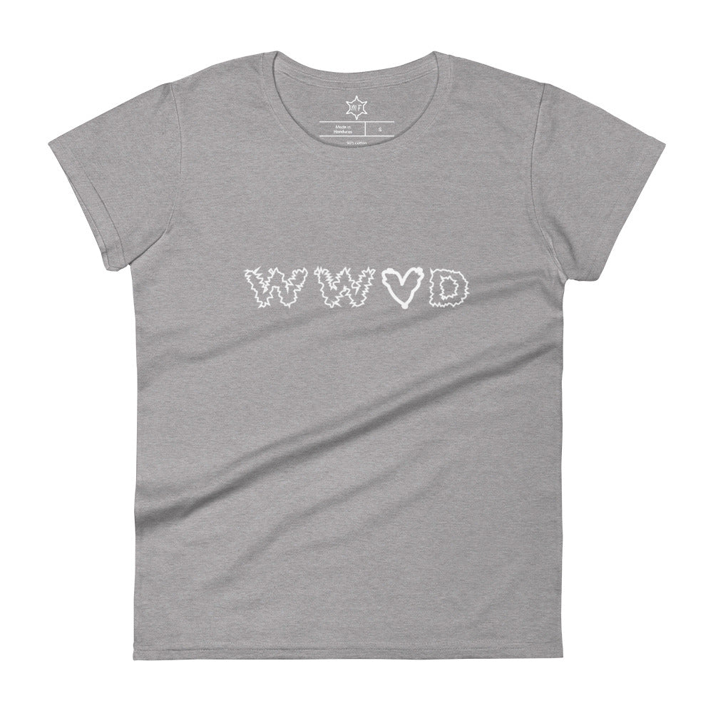 MFShift Women's Short Sleeve T-Shirt - 'W W Love D' (Caribbean blue)