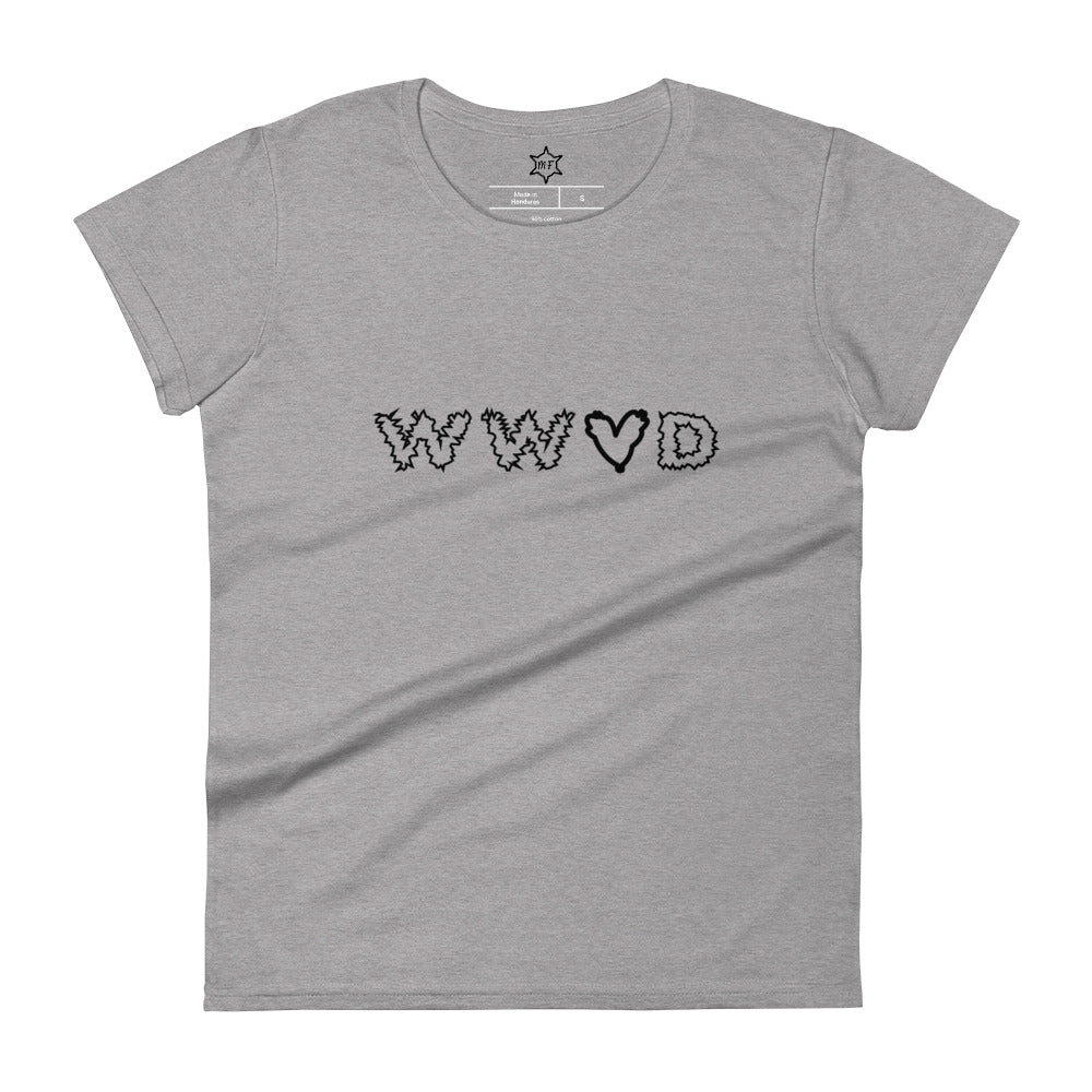 MFShift Women's Short Sleeve T-Shirt - 'W W Love D' (Caribbean blue)
