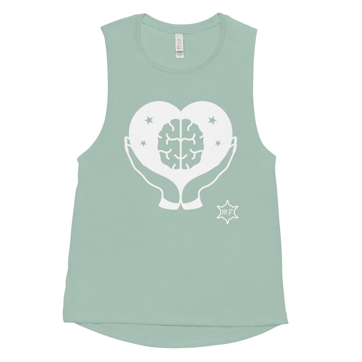 MFShift Ladies Muscle Tank - Handle Your Brain with Love Design