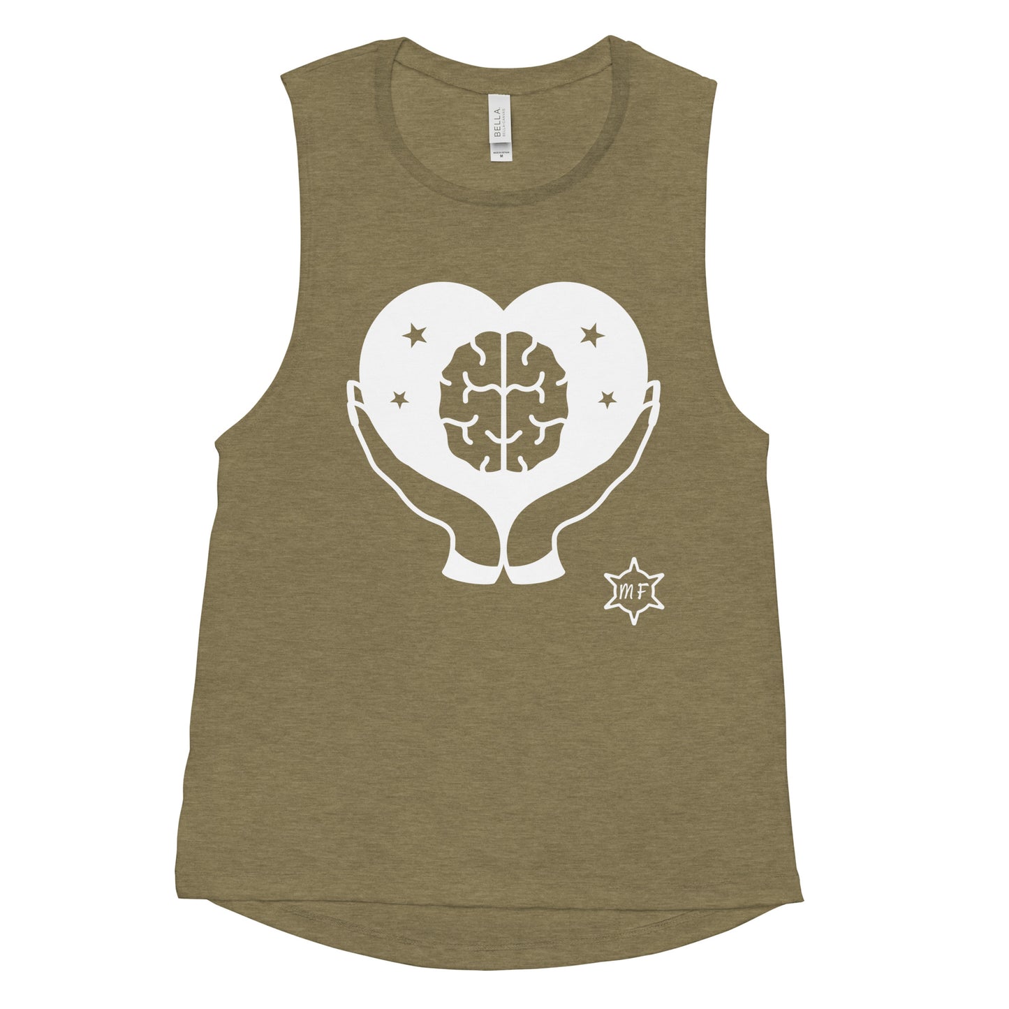 MFShift Ladies Muscle Tank - Handle Your Brain with Love Design