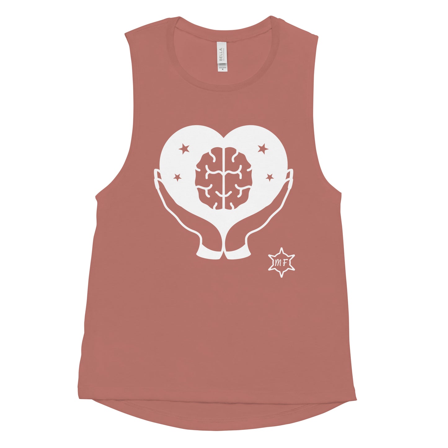 MFShift Ladies Muscle Tank - Handle Your Brain with Love Design