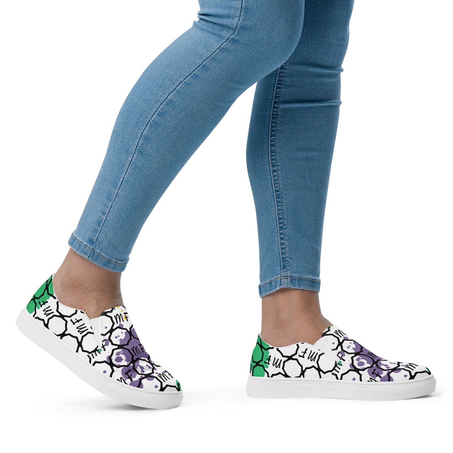 MFShift Women’s Slip-On Canvas Shoes with Vibrant Paint Splatter Design