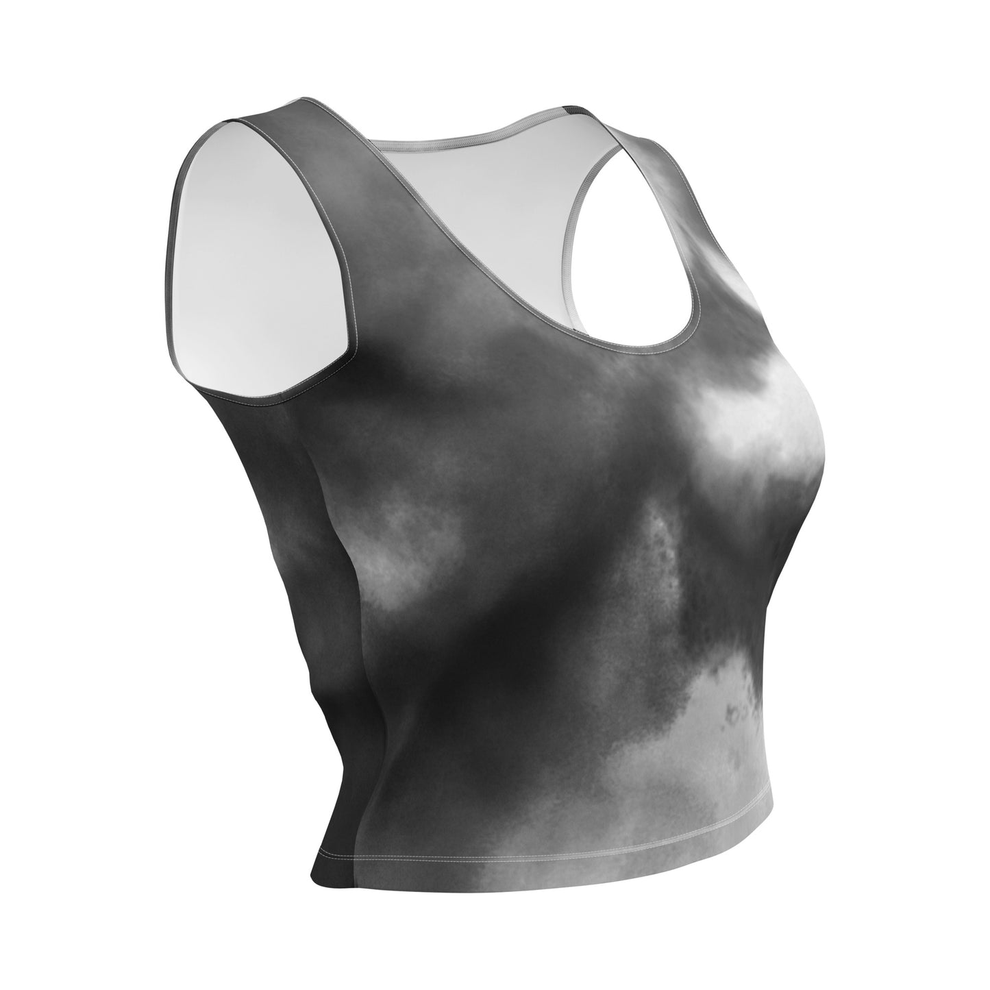MFShift Women's Black Watercolor Crop Top - Mindfully Elevate Your Style