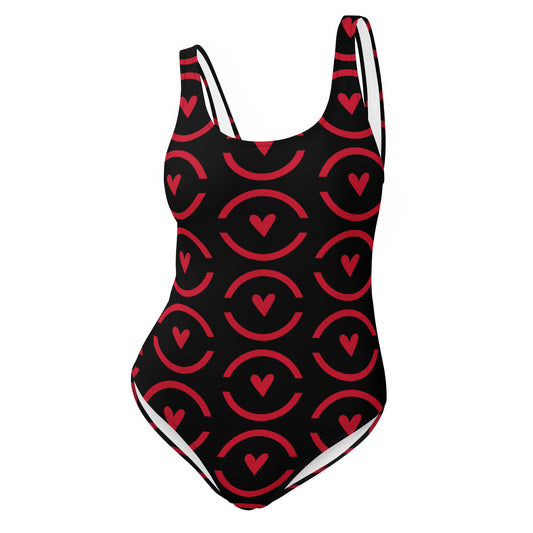 MFShift One-Piece Swimsuit - Rn'bow of Love Heart Design for All Figures
